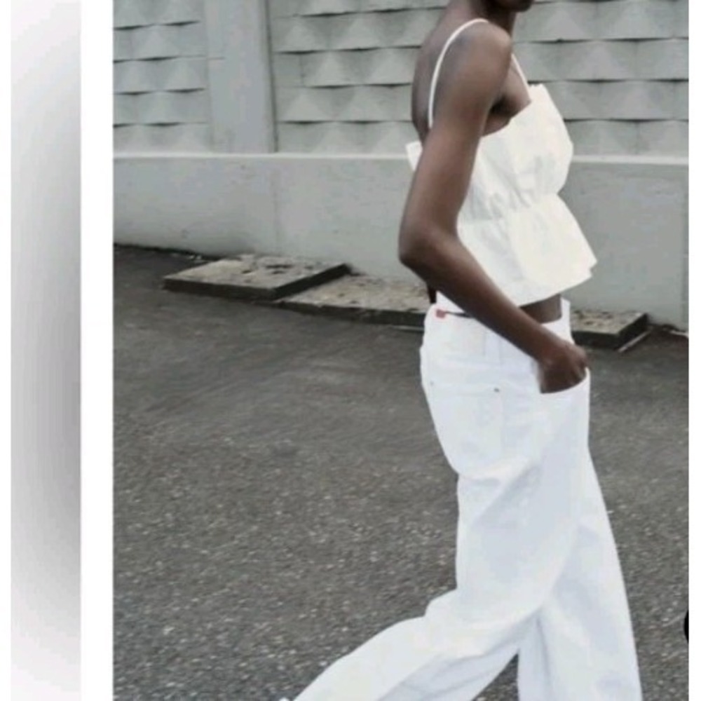 Zara Gathered Poplin Top White Size XL NWOT - Picture 10 of 10
